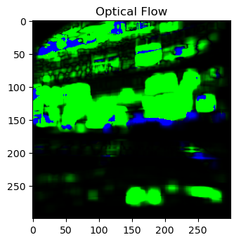 Optical-flow field extracted from a driving frame